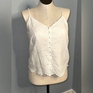 White Eyelet Lace Women's Top